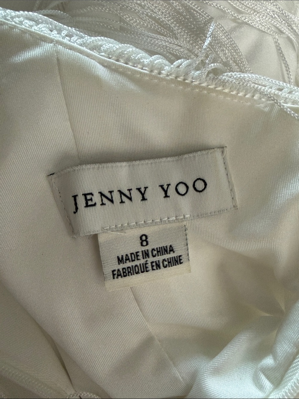 Jenny Yoo White Fringe Mini Dress - Picture 5 of 7